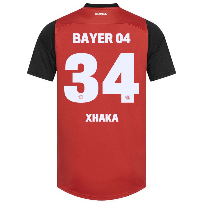 Kinder Granit Xhaka #34 Rot Schwarz Heimtrikot Trikot 2024/25 T-Shirt Schweiz