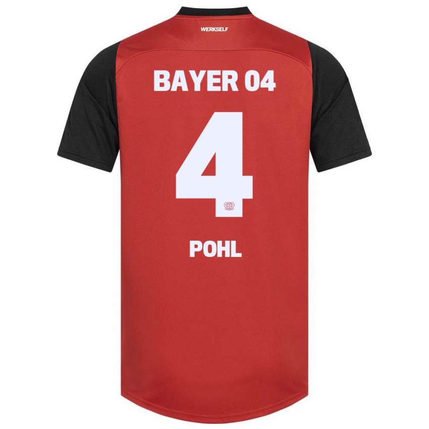 Kinder Ferdinand Pohl #4 Rot Schwarz Heimtrikot Trikot 2024/25 T-Shirt Schweiz