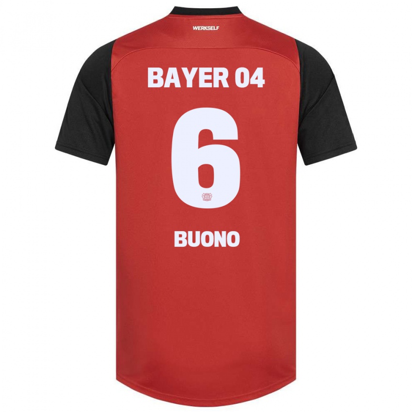 Kinder Francesco Buono #6 Rot Schwarz Heimtrikot Trikot 2024/25 T-Shirt Schweiz