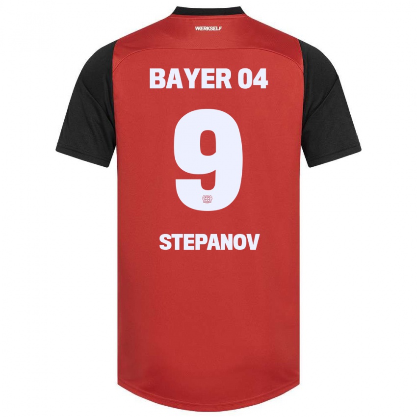 Kinder Artem Stepanov #9 Rot Schwarz Heimtrikot Trikot 2024/25 T-Shirt Schweiz