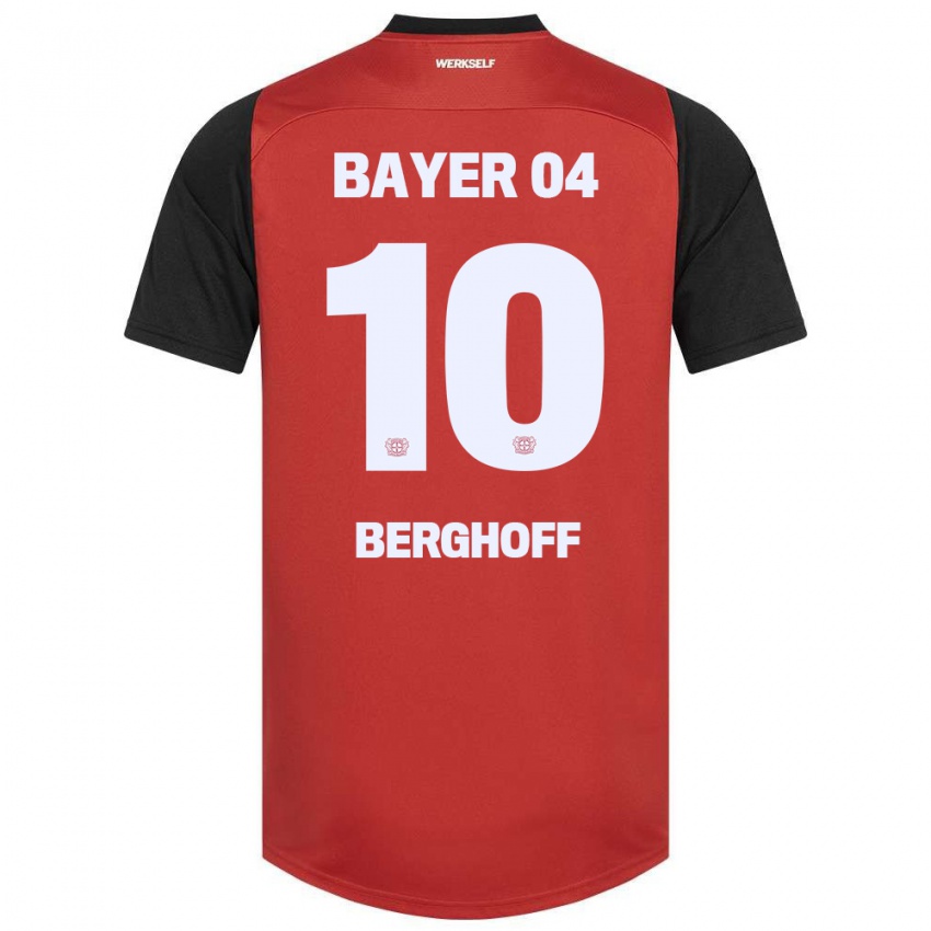 Kinder Jonah Berghoff #10 Rot Schwarz Heimtrikot Trikot 2024/25 T-Shirt Schweiz