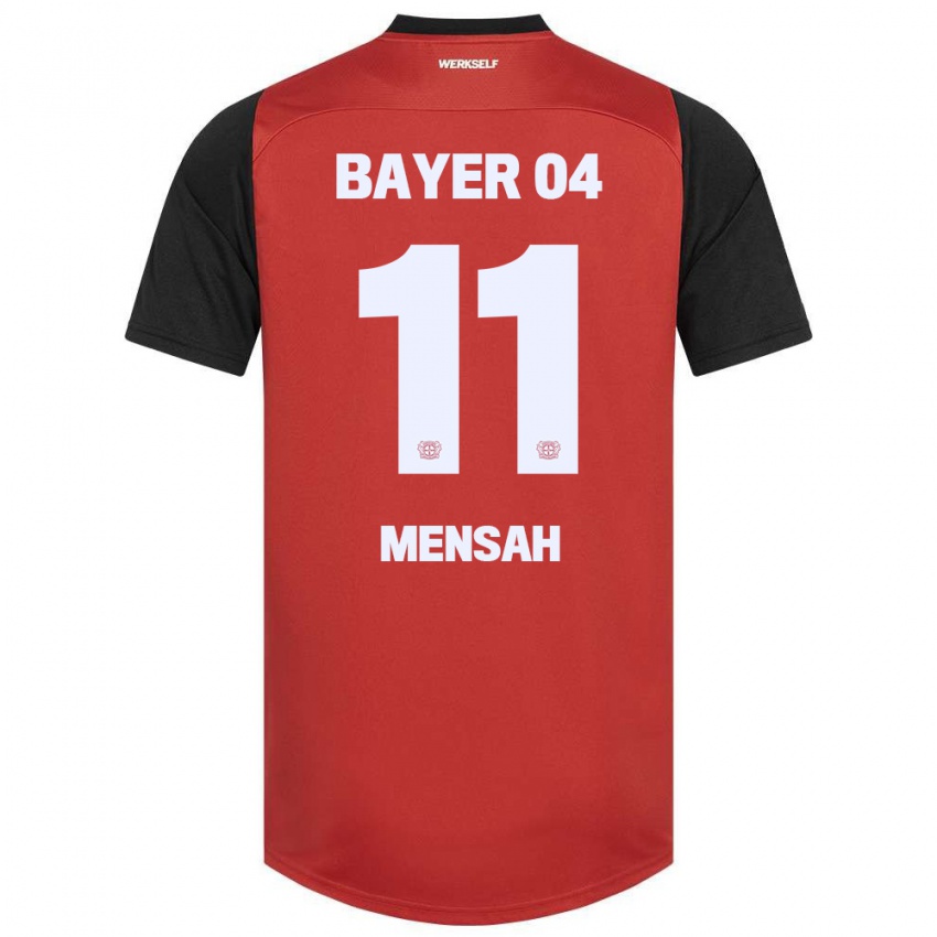 Kinder Jeremiah Mensah #11 Rot Schwarz Heimtrikot Trikot 2024/25 T-Shirt Schweiz