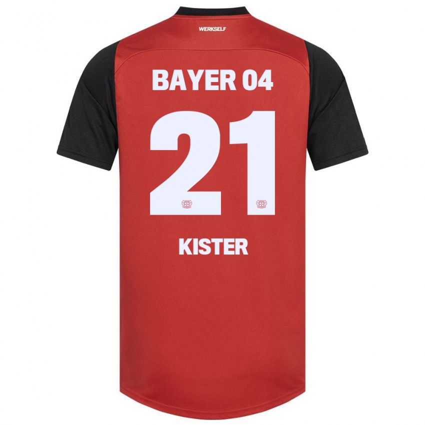 Kinder Akim Kister #21 Rot Schwarz Heimtrikot Trikot 2024/25 T-Shirt Schweiz