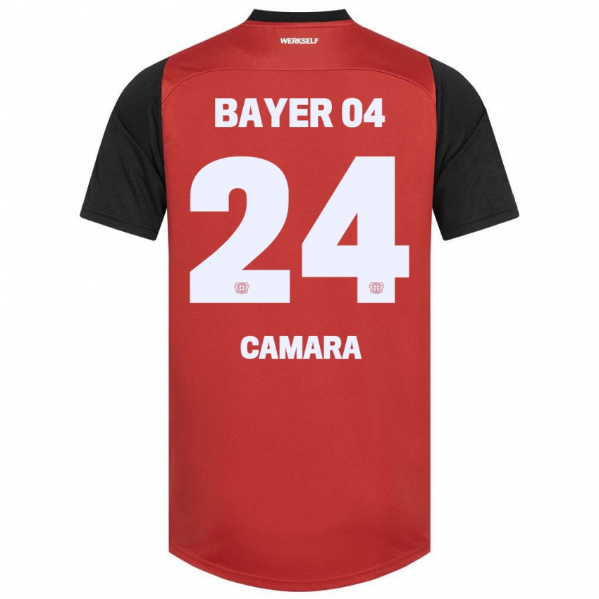 Kinder Nourdine Camara #24 Rot Schwarz Heimtrikot Trikot 2024/25 T-Shirt Schweiz