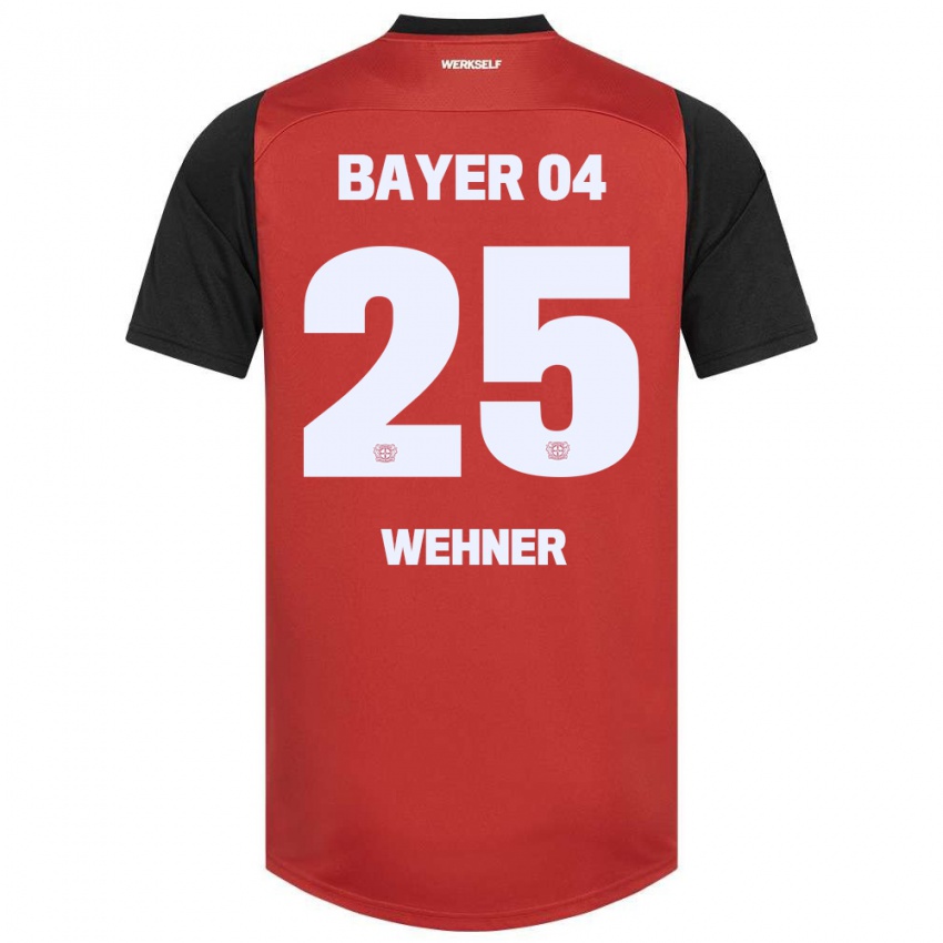 Kinder Luca Wehner #25 Rot Schwarz Heimtrikot Trikot 2024/25 T-Shirt Schweiz