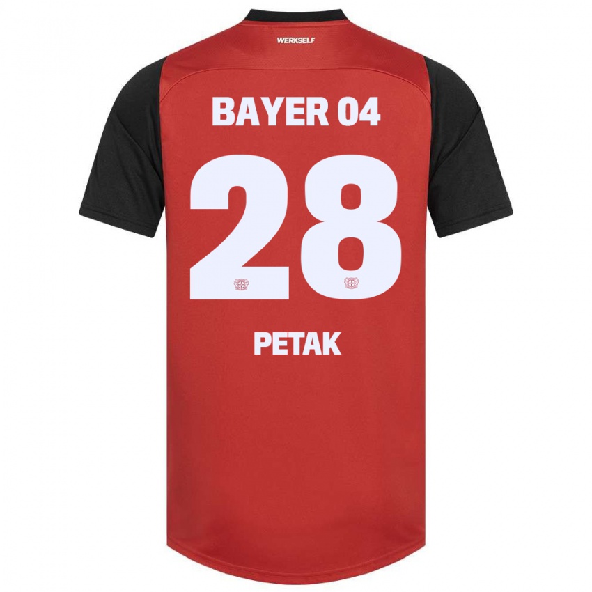 Kinder Raoul Petak #28 Rot Schwarz Heimtrikot Trikot 2024/25 T-Shirt Schweiz