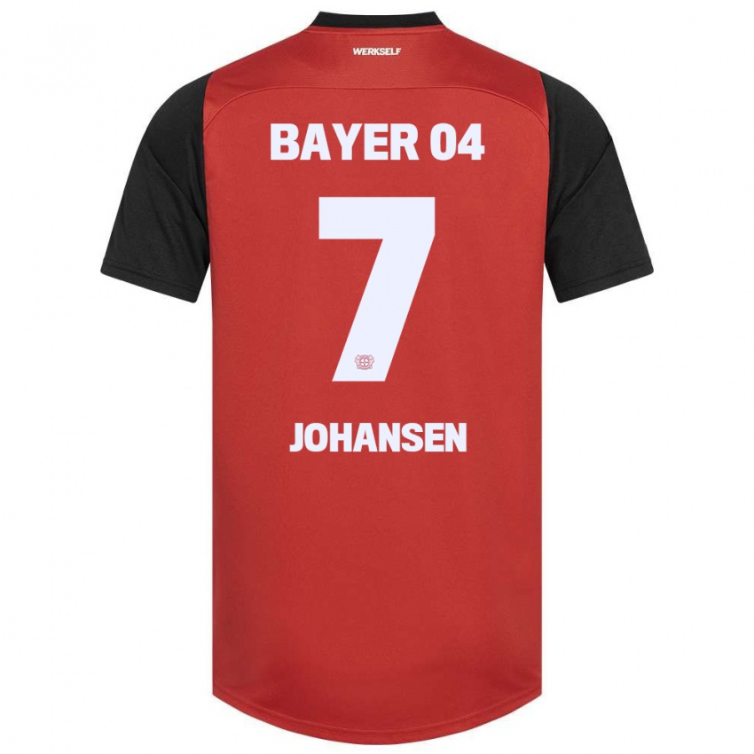 Kinder Cecilie Johansen #7 Rot Schwarz Heimtrikot Trikot 2024/25 T-Shirt Schweiz