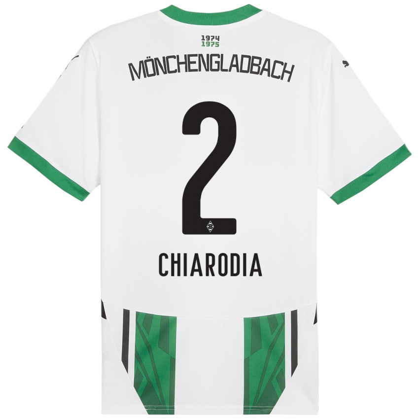 Enfant Maillot Fabio Chiarodia #2 Blanc Vert Tenues Domicile 2024/25 T-Shirt Suisse