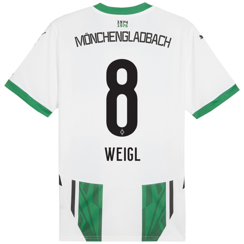 Enfant Maillot Julian Weigl #8 Blanc Vert Tenues Domicile 2024/25 T-Shirt Suisse