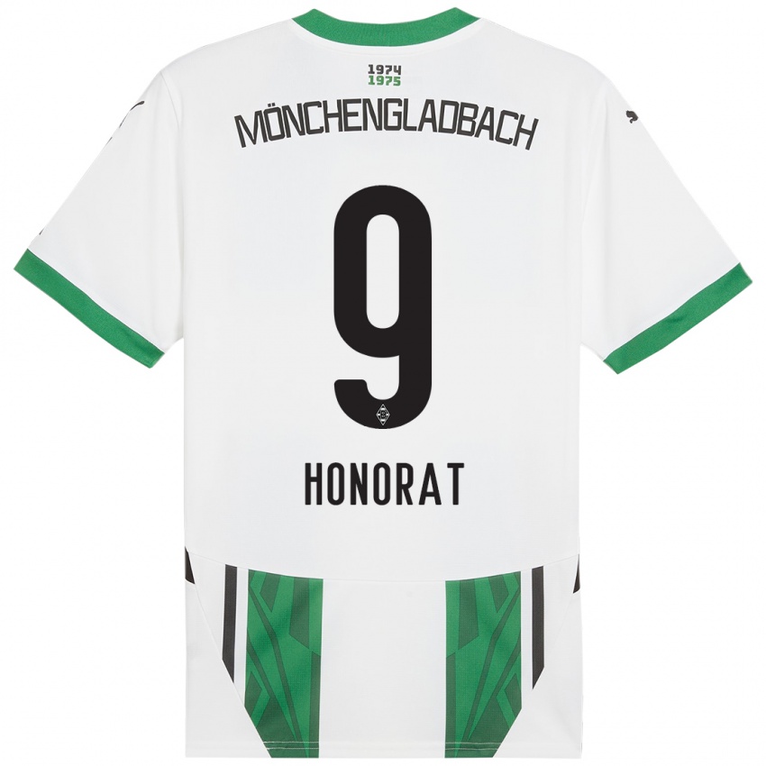 Enfant Maillot Franck Honorat #9 Blanc Vert Tenues Domicile 2024/25 T-Shirt Suisse