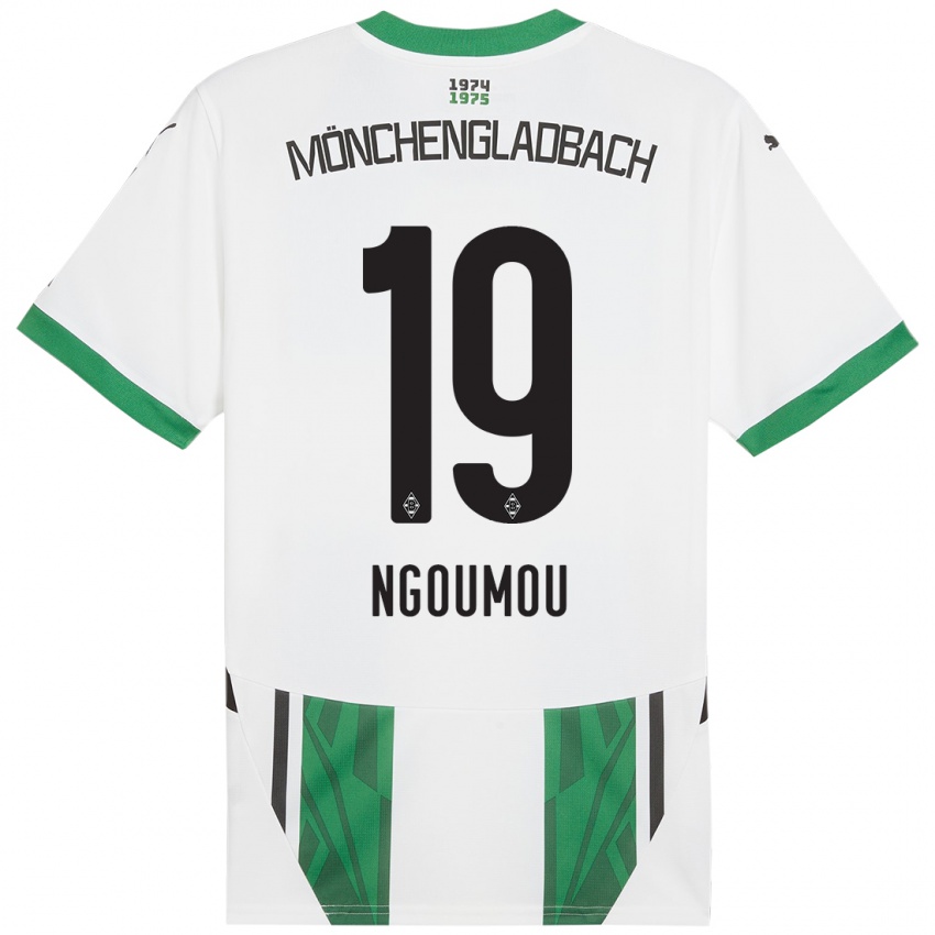 Enfant Maillot Nathan Ngoumou #19 Blanc Vert Tenues Domicile 2024/25 T-Shirt Suisse