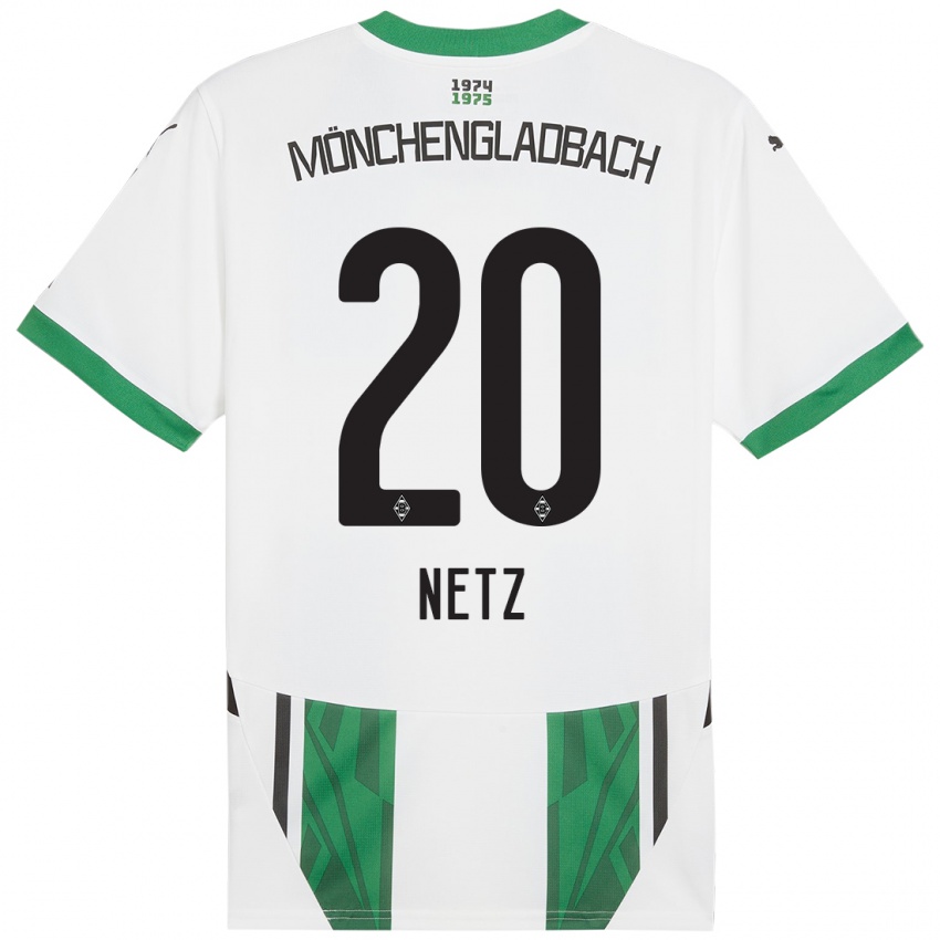 Enfant Maillot Luca Netz #20 Blanc Vert Tenues Domicile 2024/25 T-Shirt Suisse