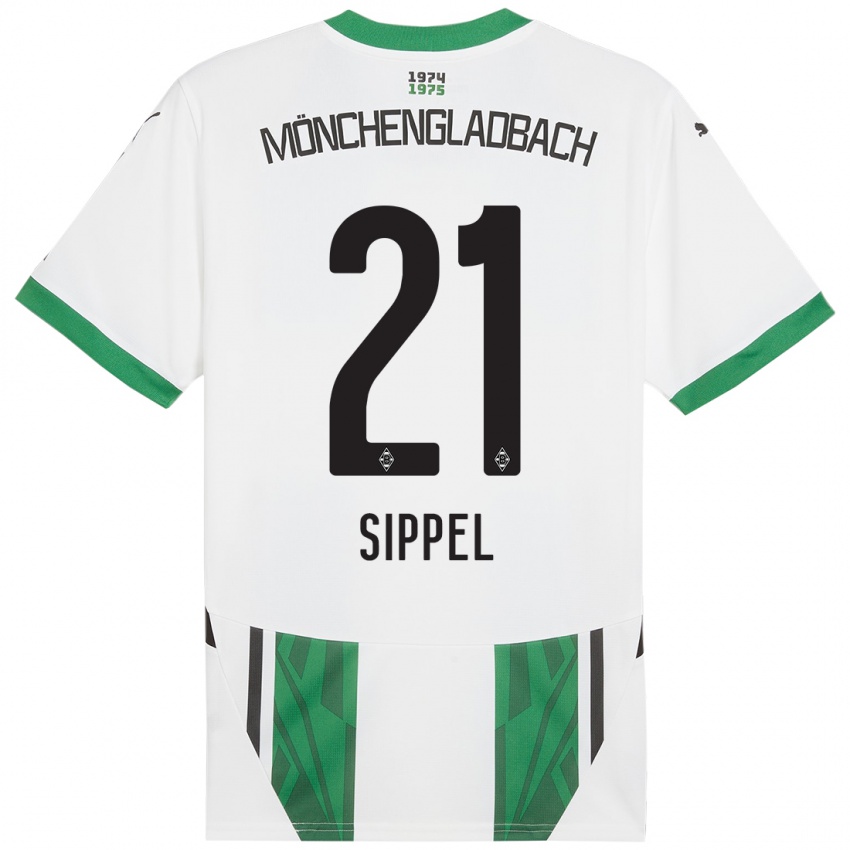 Enfant Maillot Tobias Sippel #21 Blanc Vert Tenues Domicile 2024/25 T-Shirt Suisse