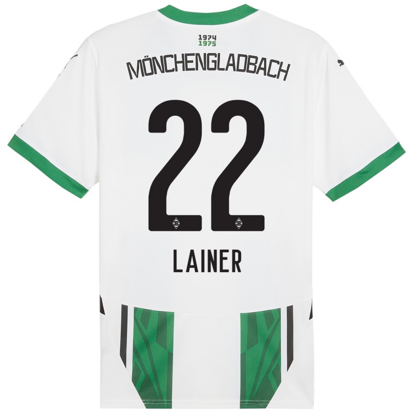 Enfant Maillot Stefan Lainer #22 Blanc Vert Tenues Domicile 2024/25 T-Shirt Suisse