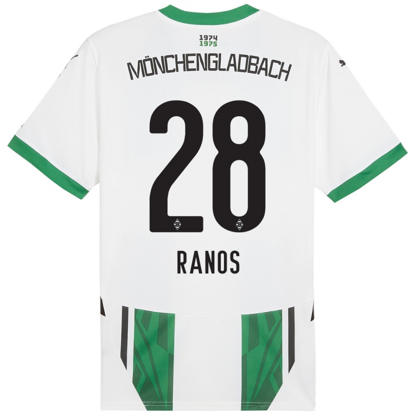 Enfant Maillot Grant-Leon Ranos #28 Blanc Vert Tenues Domicile 2024/25 T-Shirt Suisse