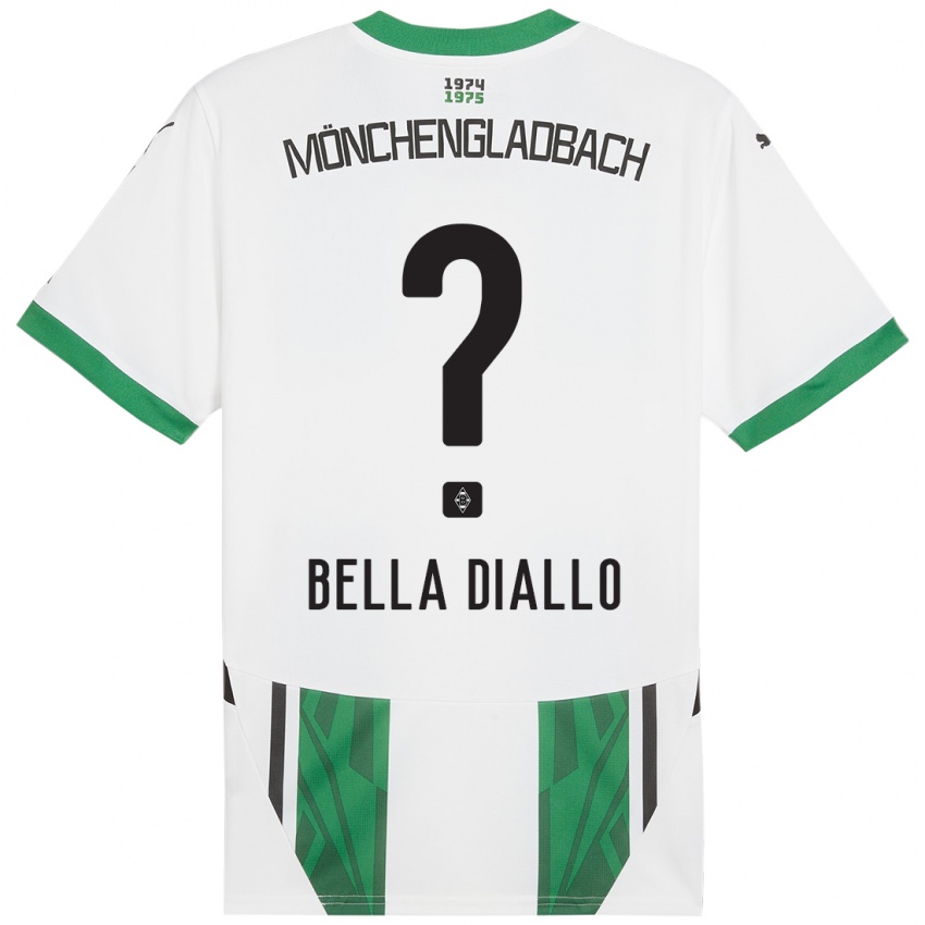 Enfant Maillot Oumar Bella Diallo #0 Blanc Vert Tenues Domicile 2024/25 T-Shirt Suisse