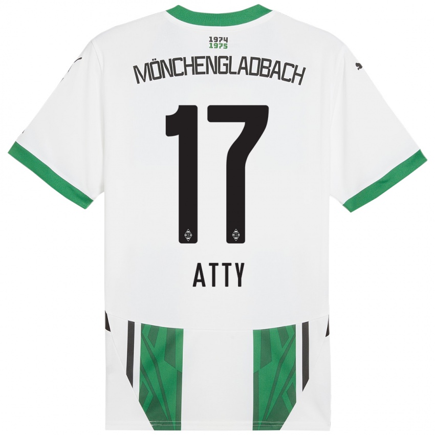 Enfant Maillot Yassir Atty #17 Blanc Vert Tenues Domicile 2024/25 T-Shirt Suisse