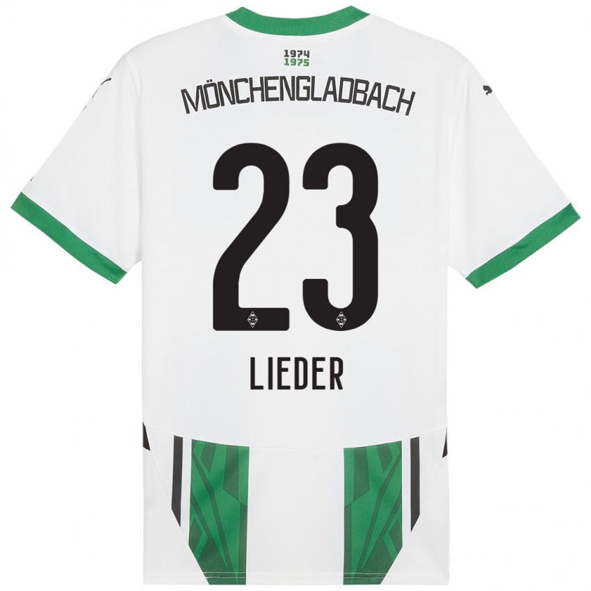 Enfant Maillot Michel Lieder #23 Blanc Vert Tenues Domicile 2024/25 T-Shirt Suisse