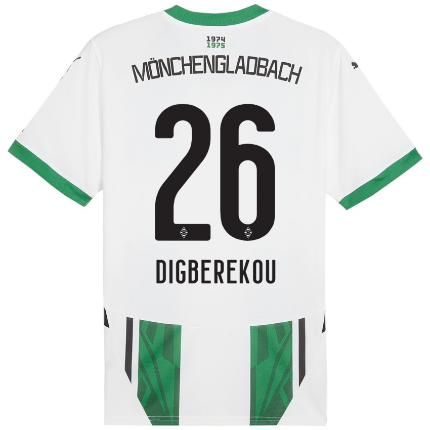 Enfant Maillot Ibrahim Digberekou #26 Blanc Vert Tenues Domicile 2024/25 T-Shirt Suisse