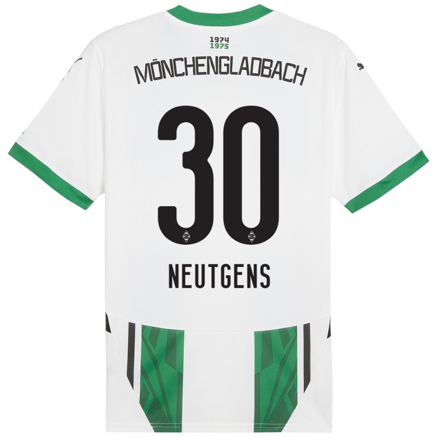 Enfant Maillot Maximilian Neutgens #30 Blanc Vert Tenues Domicile 2024/25 T-Shirt Suisse