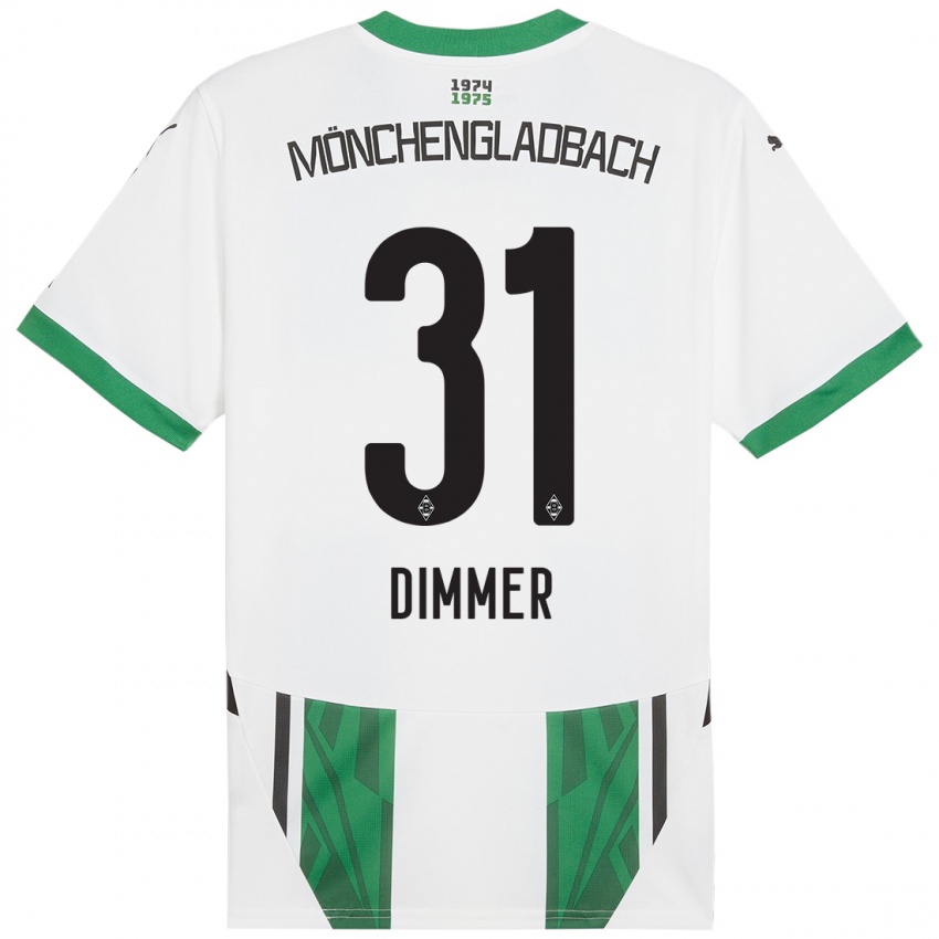 Enfant Maillot Florian Dimmer #31 Blanc Vert Tenues Domicile 2024/25 T-Shirt Suisse