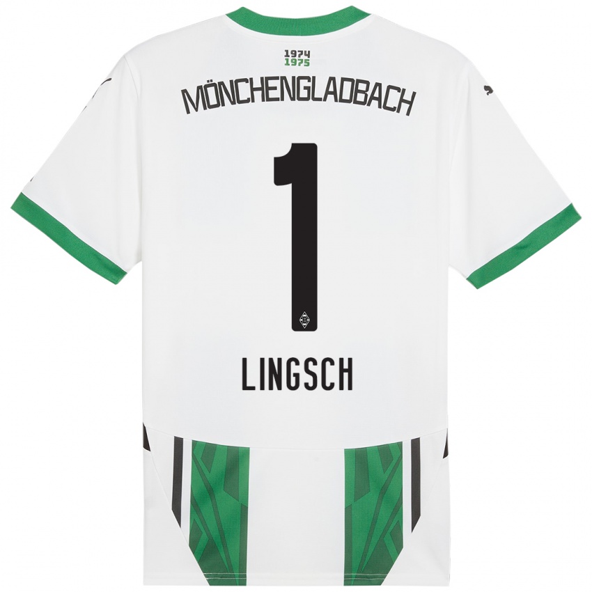 Enfant Maillot Tina Lingsch #1 Blanc Vert Tenues Domicile 2024/25 T-Shirt Suisse