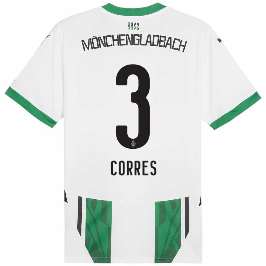 Enfant Maillot Carolin Corres #3 Blanc Vert Tenues Domicile 2024/25 T-Shirt Suisse