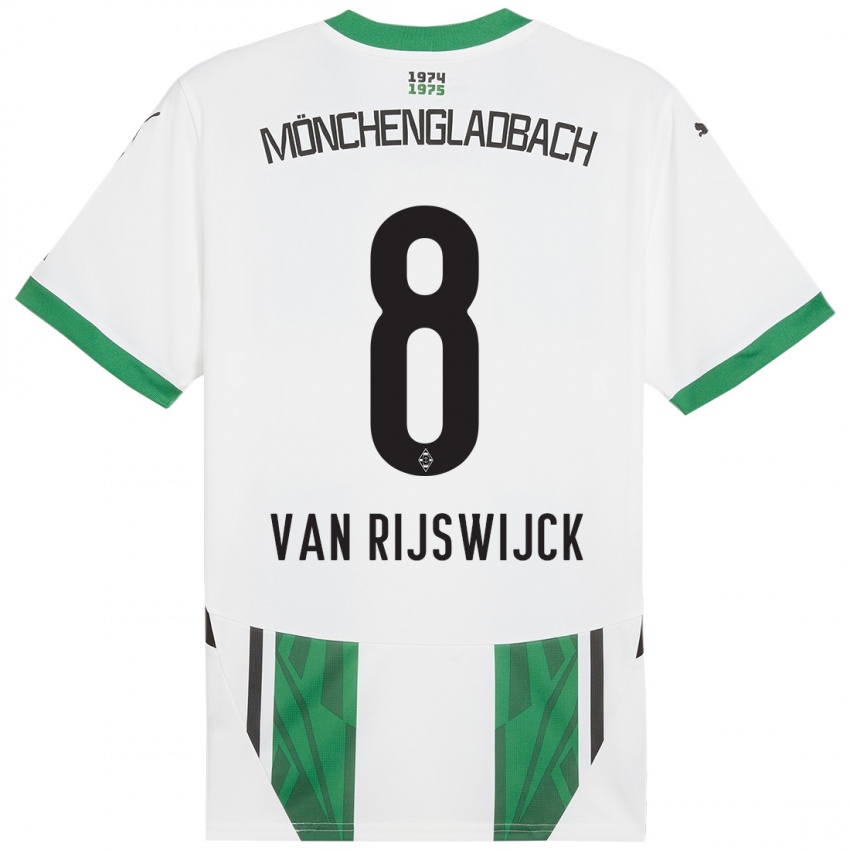 Enfant Maillot Britt Van Rijswijck #8 Blanc Vert Tenues Domicile 2024/25 T-Shirt Suisse