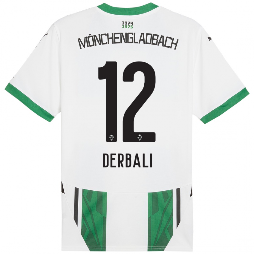 Enfant Maillot Louisa Derbali #12 Blanc Vert Tenues Domicile 2024/25 T-Shirt Suisse