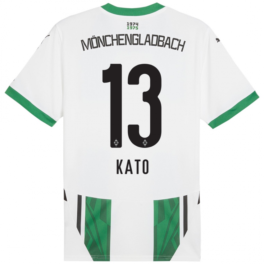 Enfant Maillot Mizuho Kato #13 Blanc Vert Tenues Domicile 2024/25 T-Shirt Suisse