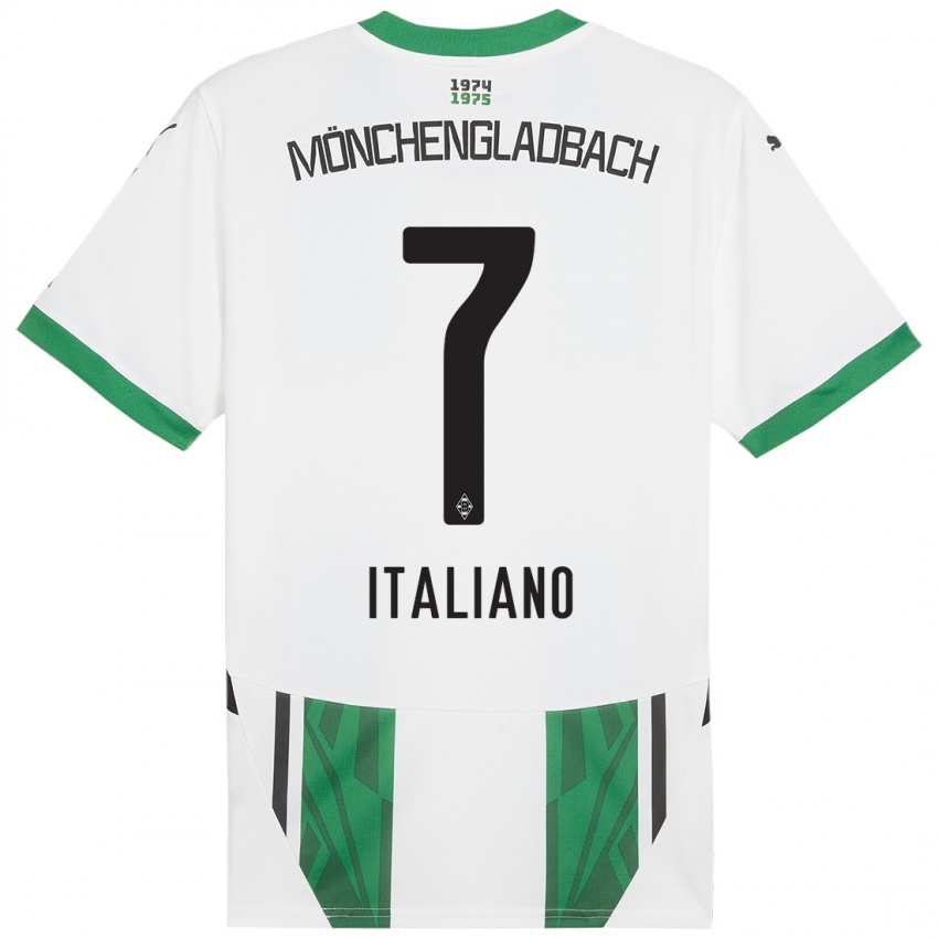 Enfant Maillot Jacob Italiano #7 Blanc Vert Tenues Domicile 2024/25 T-Shirt Suisse