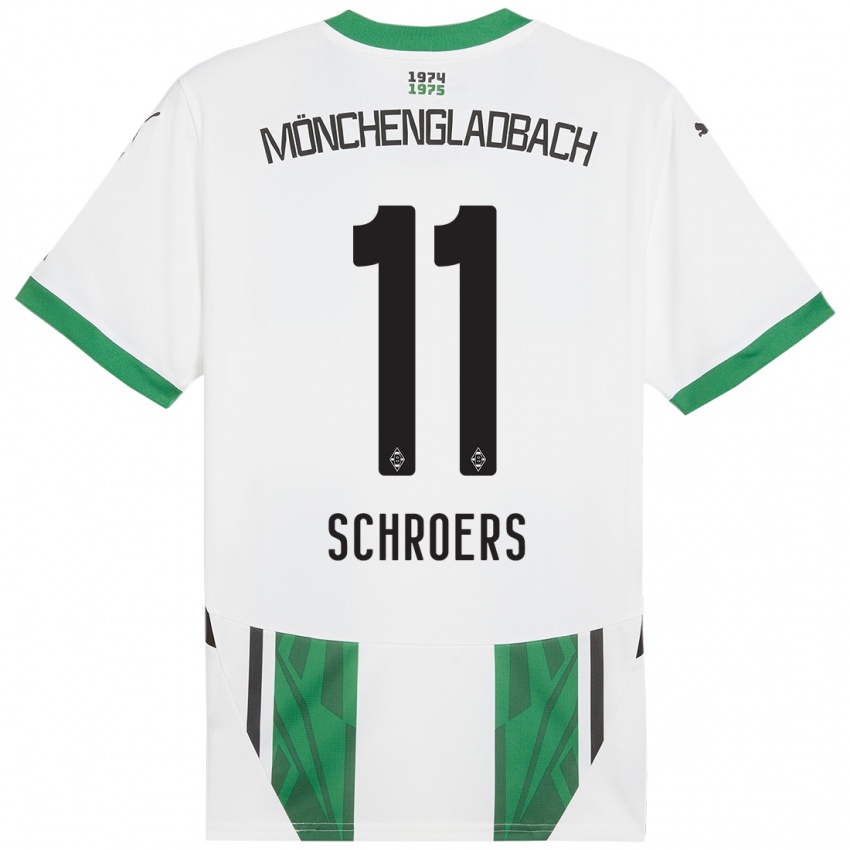 Enfant Maillot Mika Schroers #11 Blanc Vert Tenues Domicile 2024/25 T-Shirt Suisse