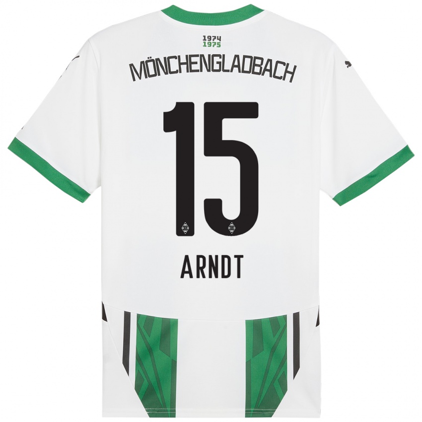 Enfant Maillot Leo Arndt #15 Blanc Vert Tenues Domicile 2024/25 T-Shirt Suisse