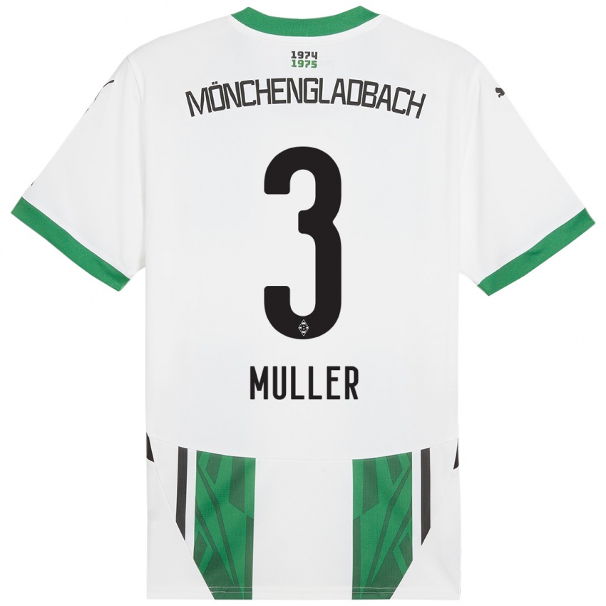 Enfant Maillot Barbara Müller #3 Blanc Vert Tenues Domicile 2024/25 T-Shirt Suisse