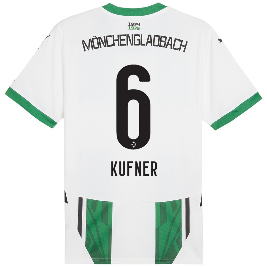 Enfant Maillot Anne-Catherine Kufner #6 Blanc Vert Tenues Domicile 2024/25 T-Shirt Suisse