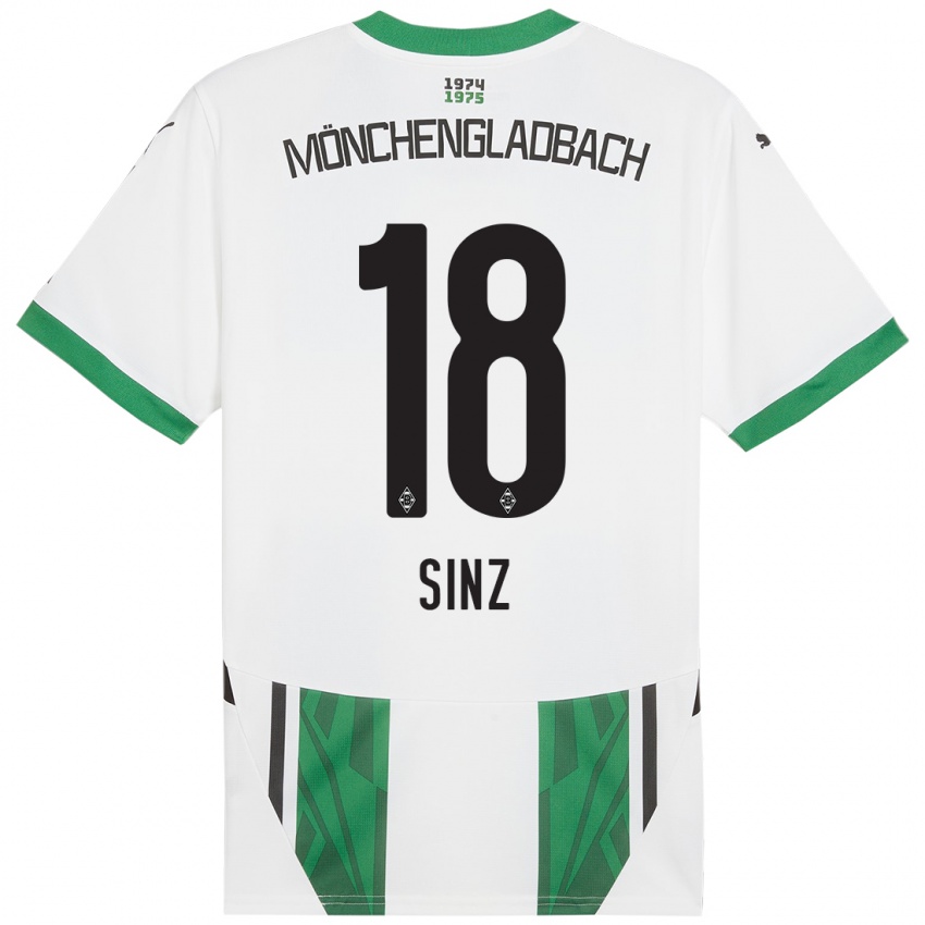 Enfant Maillot Michelle Sinz #18 Blanc Vert Tenues Domicile 2024/25 T-Shirt Suisse