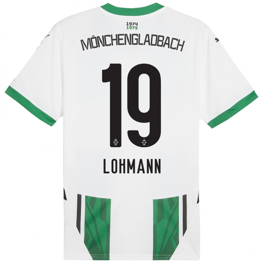 Enfant Maillot Mona Lohmann #19 Blanc Vert Tenues Domicile 2024/25 T-Shirt Suisse