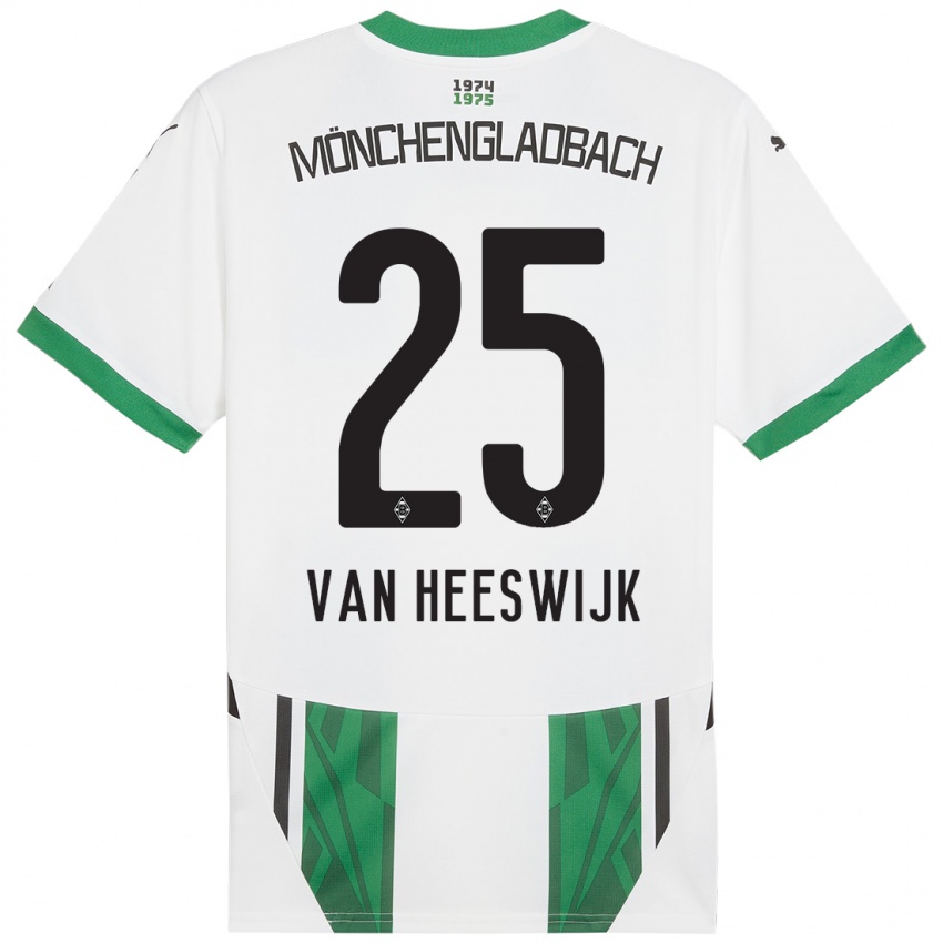 Enfant Maillot Amber Van Heeswijk #25 Blanc Vert Tenues Domicile 2024/25 T-Shirt Suisse