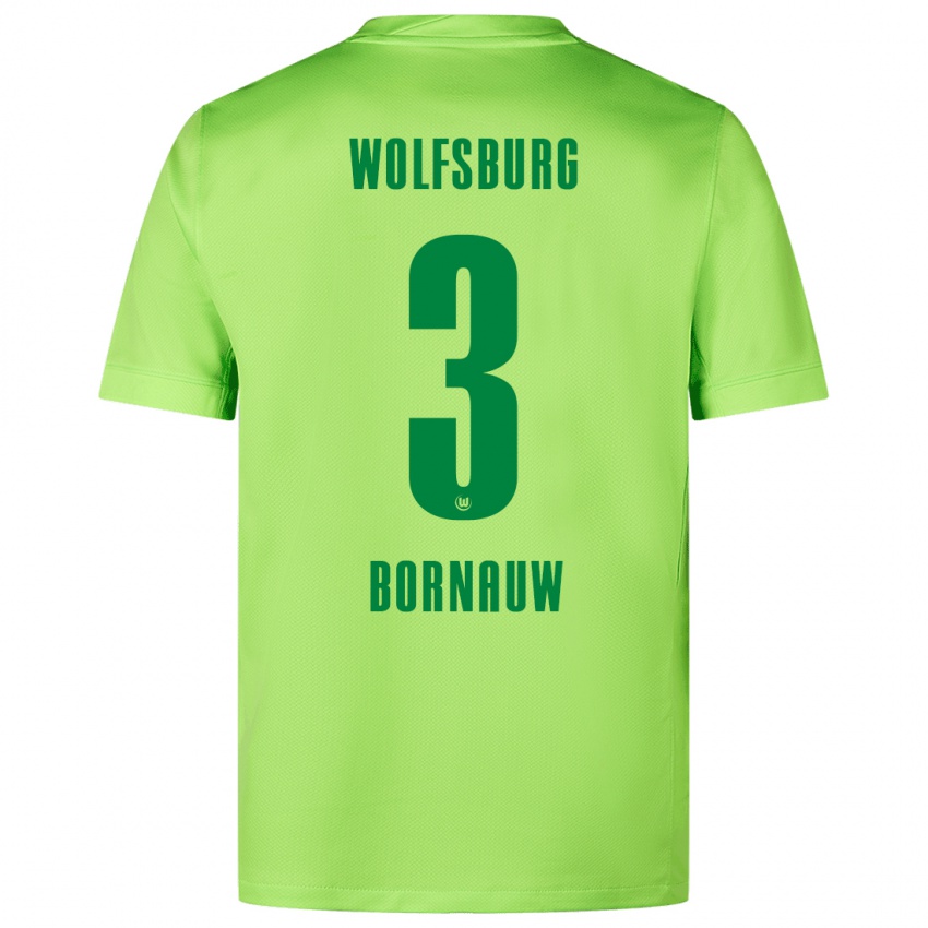 Kinder Sebastiaan Bornauw #3 Fluoreszierendes Grün Heimtrikot Trikot 2024/25 T-Shirt Schweiz