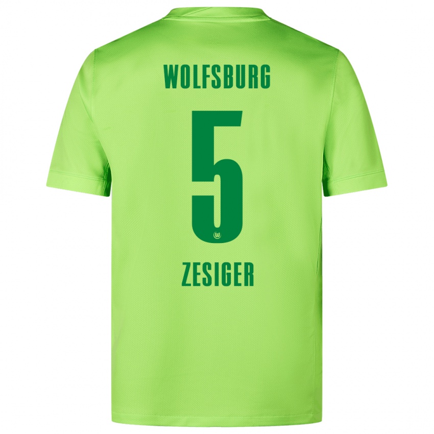 Kinder Cédric Zesiger #5 Fluoreszierendes Grün Heimtrikot Trikot 2024/25 T-Shirt Schweiz