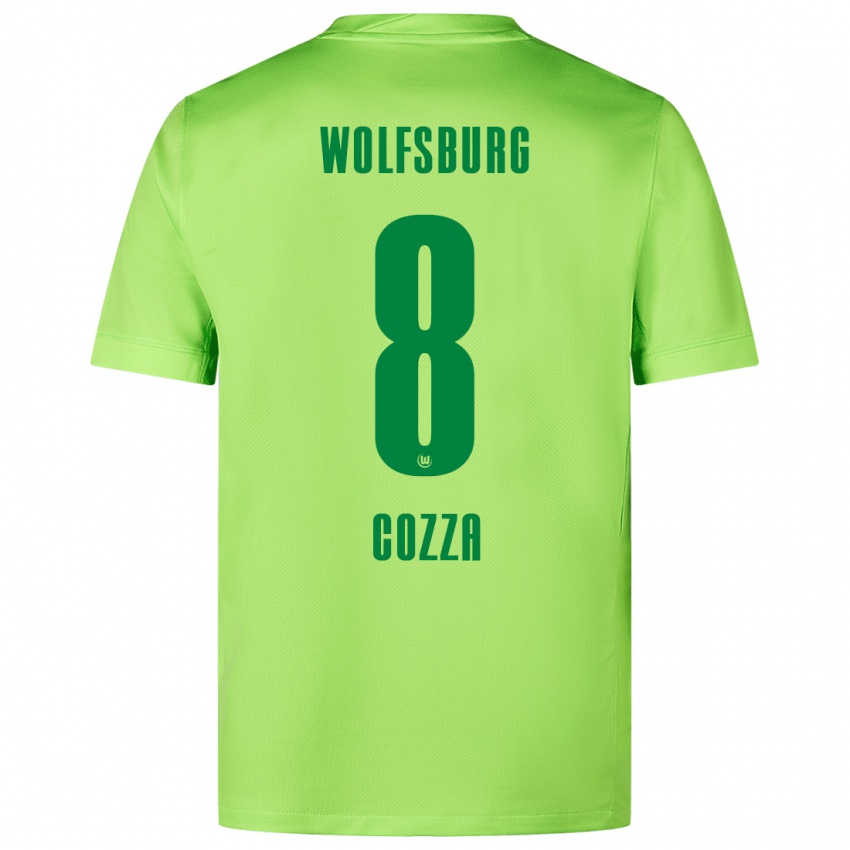 Kinder Nicolas Cozza #8 Fluoreszierendes Grün Heimtrikot Trikot 2024/25 T-Shirt Schweiz