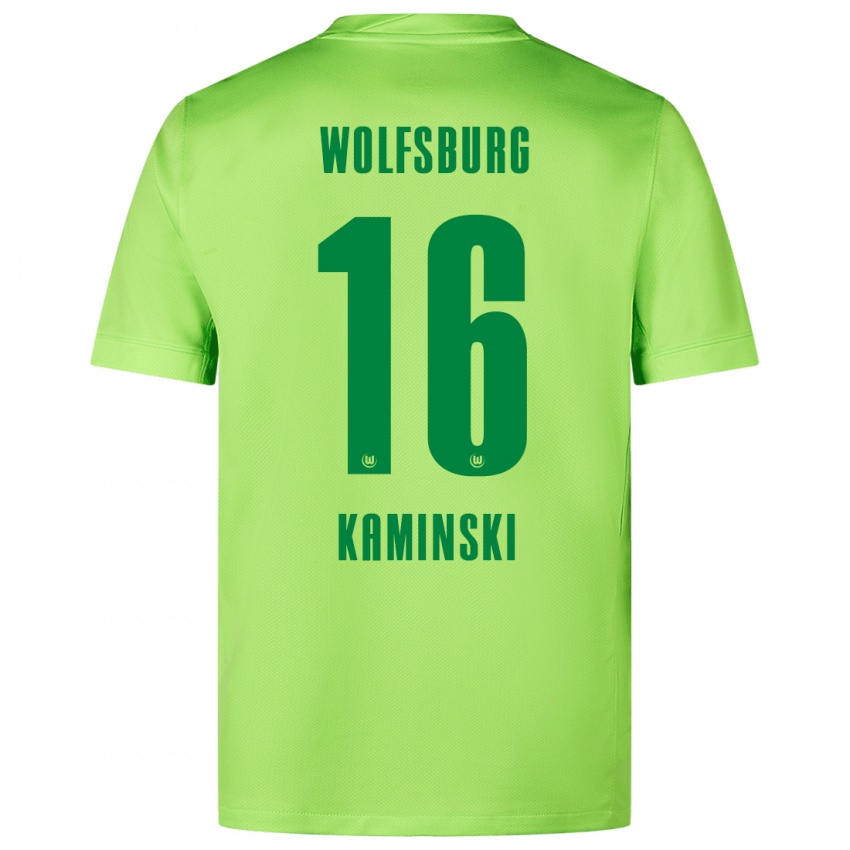 Kinder Jakub Kaminski #16 Fluoreszierendes Grün Heimtrikot Trikot 2024/25 T-Shirt Schweiz