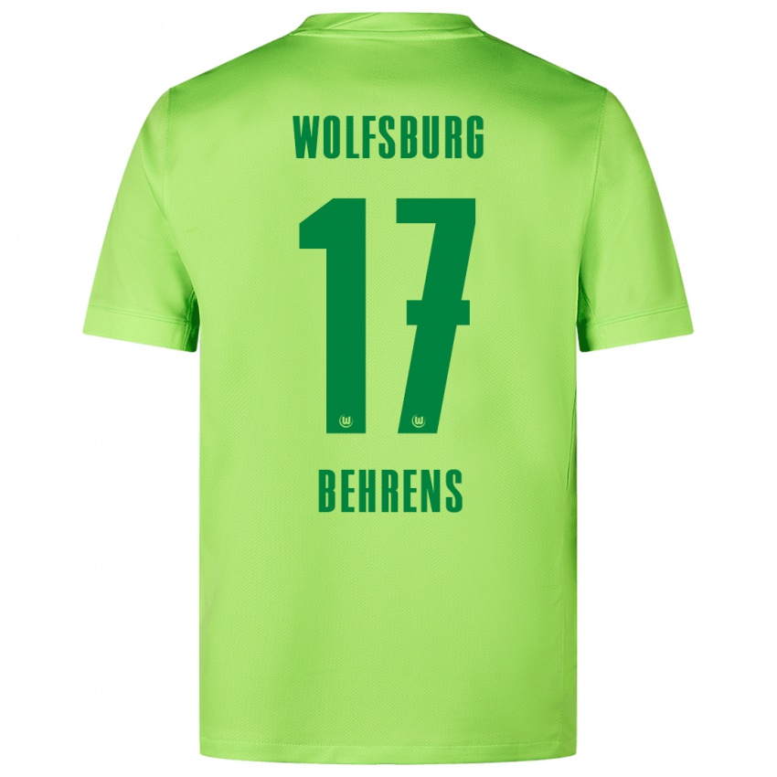 Kinder Kevin Behrens #17 Fluoreszierendes Grün Heimtrikot Trikot 2024/25 T-Shirt Schweiz