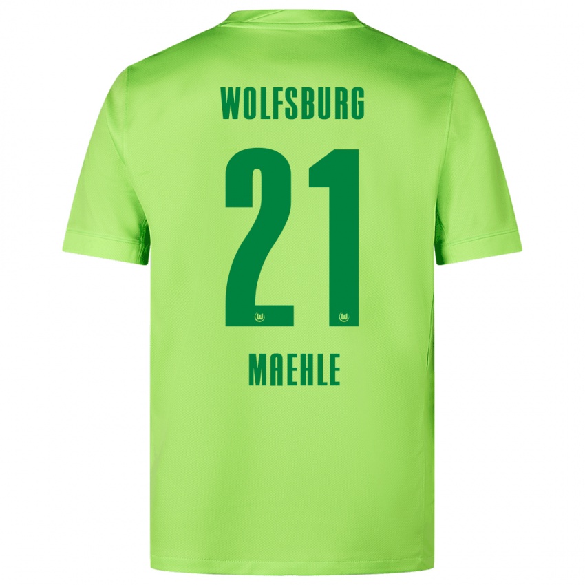 Kinder Joakim Maehle #21 Fluoreszierendes Grün Heimtrikot Trikot 2024/25 T-Shirt Schweiz