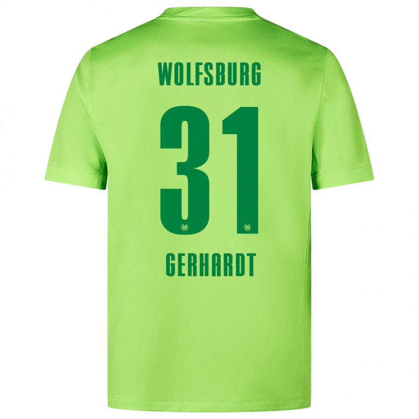 Kinder Yannick Gerhardt #31 Fluoreszierendes Grün Heimtrikot Trikot 2024/25 T-Shirt Schweiz