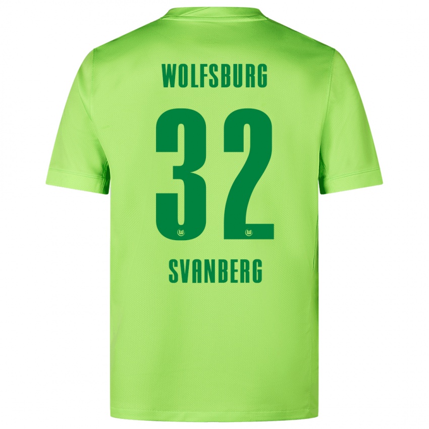 Kinder Mattias Svanberg #32 Fluoreszierendes Grün Heimtrikot Trikot 2024/25 T-Shirt Schweiz