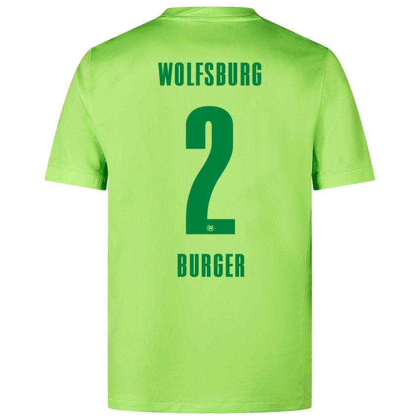 Kinder Jan Bürger #2 Fluoreszierendes Grün Heimtrikot Trikot 2024/25 T-Shirt Schweiz