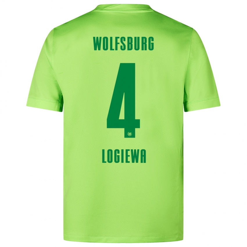 Kinder Luca Logiewa #4 Fluoreszierendes Grün Heimtrikot Trikot 2024/25 T-Shirt Schweiz