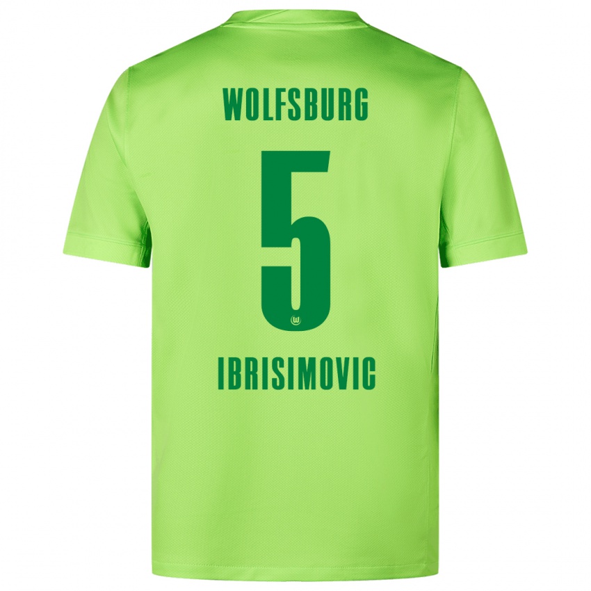 Kinder Amar Ibrisimovic #5 Fluoreszierendes Grün Heimtrikot Trikot 2024/25 T-Shirt Schweiz