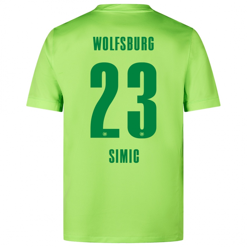 Kinder Karlo Simic #23 Fluoreszierendes Grün Heimtrikot Trikot 2024/25 T-Shirt Schweiz